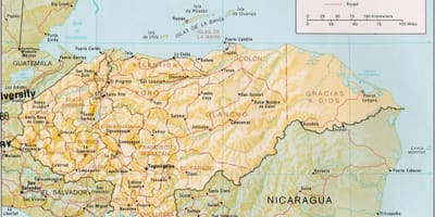 Roatan įlankos salos Hondūras žemėlapyje