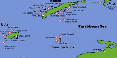 Salos Hondūras žemėlapyje